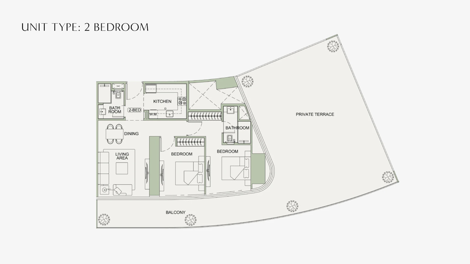 Binghatti SkyTerraces — 2 Bedroom Residence — plan 1
